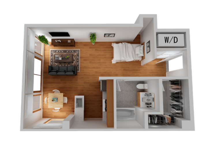 Cayuga Lofts 0x1 A Studio Sample Floor Plan