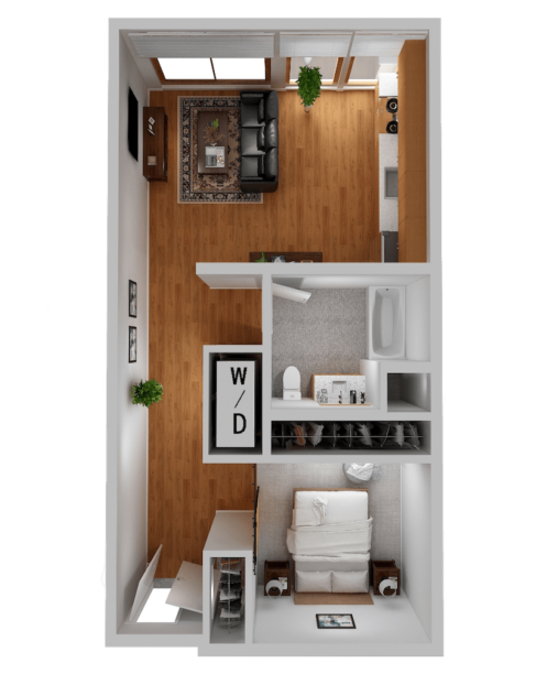 Cayuga Lofts 0x1 C1 Studio Sample Floor Plan