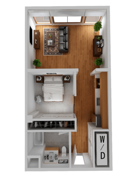 Cayuga Lofts 0x1 C2 Studio Sample Floor Plan