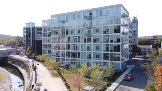 Cayuga Lofts Property Riverside Corner Aerial View